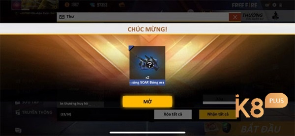Phần thưởng bạn nhận về sau khi mở giftcode Free Fire