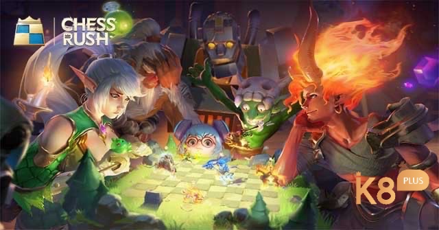 Chess Rush pha trộn cờ vua và chiến thuật fantasy với bàn cờ 3D và kỹ năng độc đáo từng quân cờ