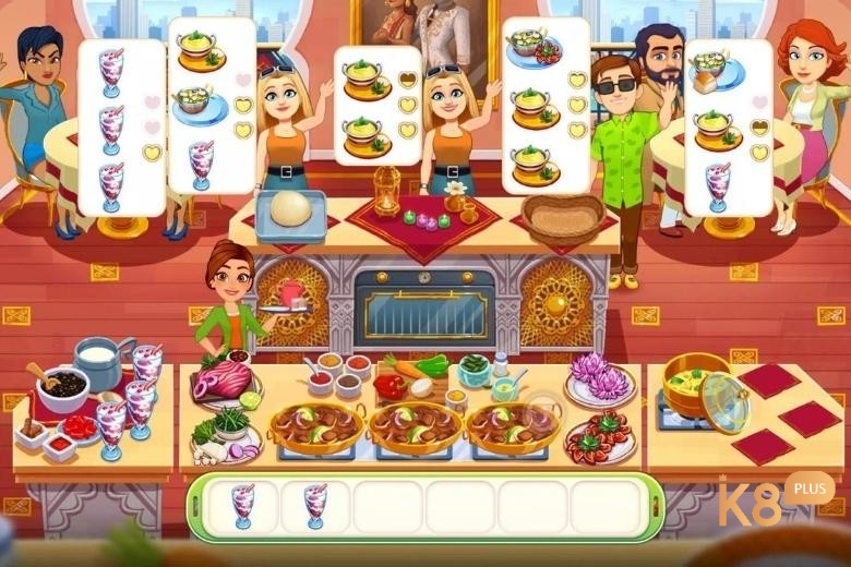 Casual trong game nấu ăn mang tính thư giãn, dễ tiếp cận, phù hợp cho giải trí nhẹ nhàng